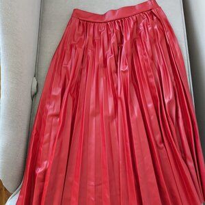 Pleated red skirt